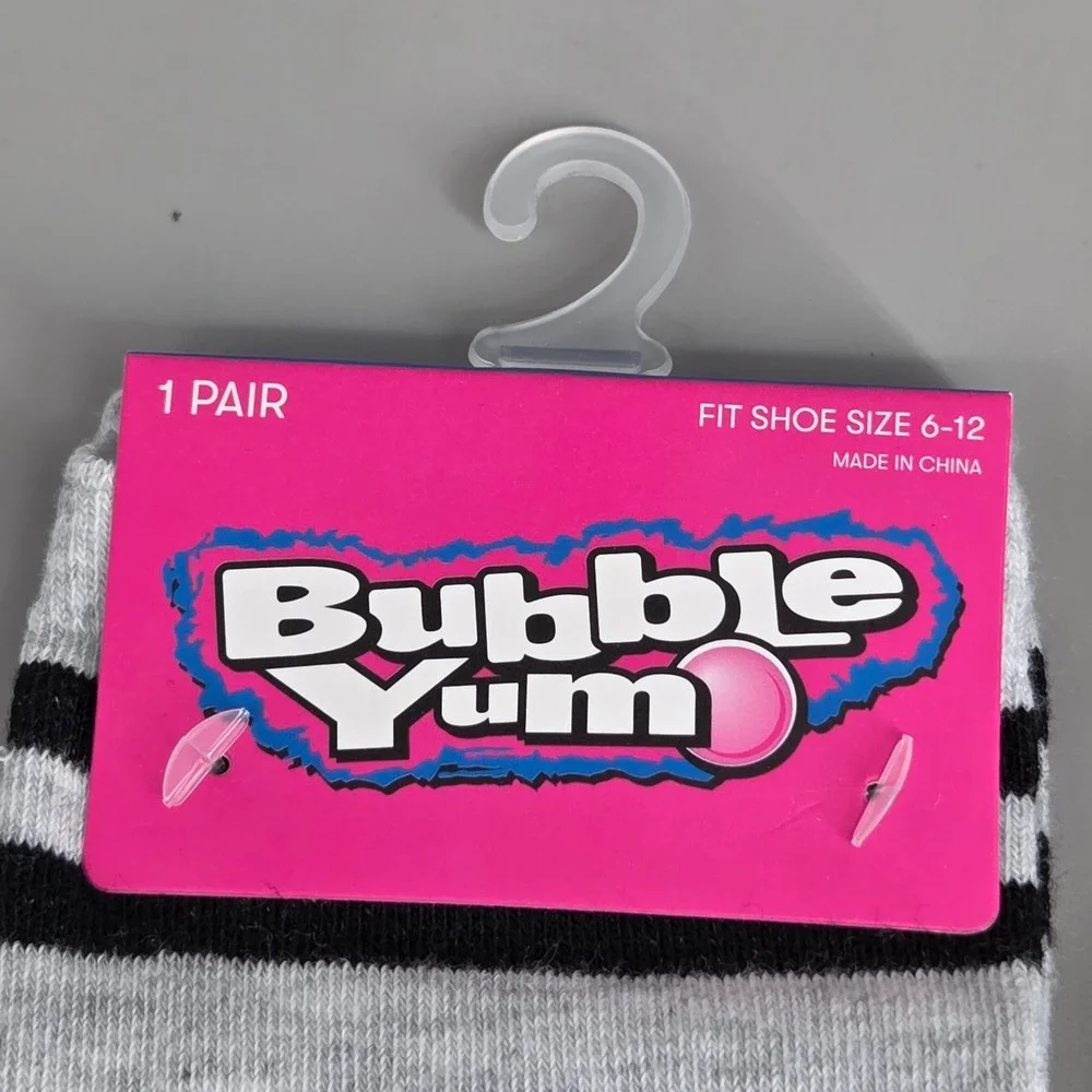 Bubble Yum Socks Mens Size 6-12 Lot of 2 Pairs Candy Graphic Novelty Crew New